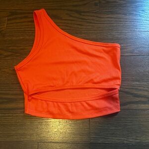 Orange One-Shoulder Women's Top